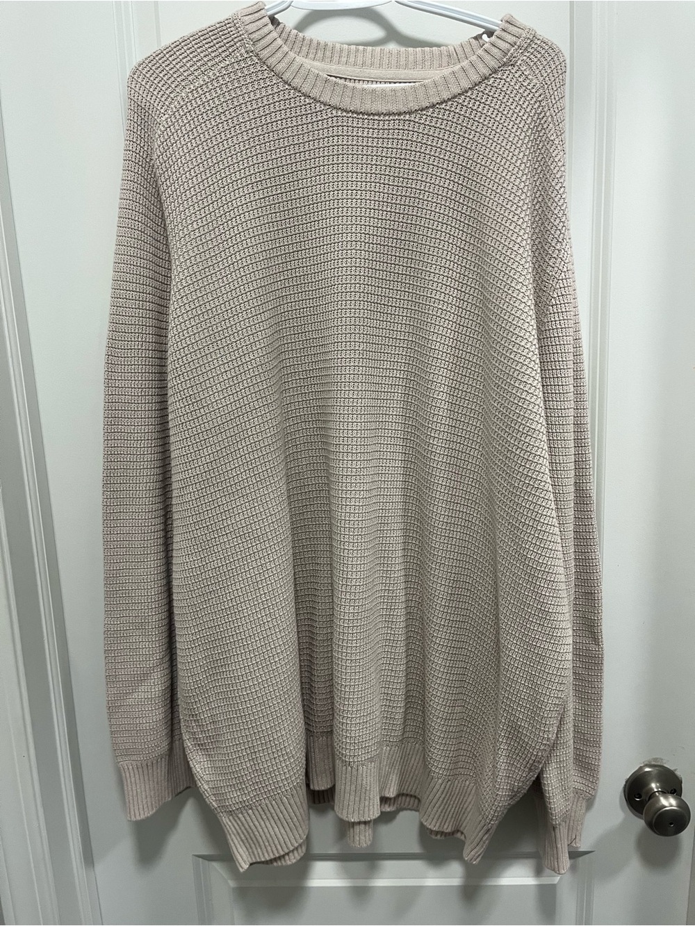 LL Bean  XXL Tall 100% cotton Knit Crew Neck Pullover cream